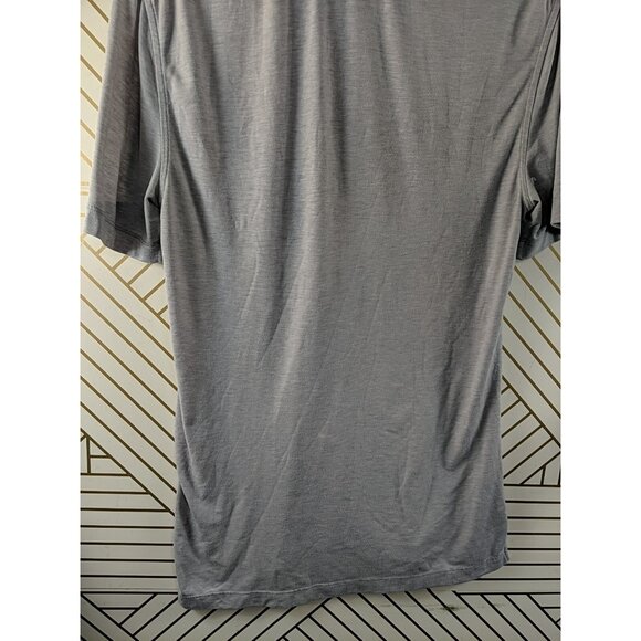 Lululemon Men's Button Short Sleeve Polo Shirt Gray Size Medium READ - Picture 9 of 10